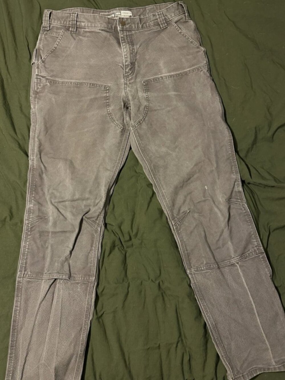 Carhartt 38x34 Men’s Double Knee Grey Carpenter Pants